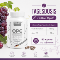 OPC - 130 Kapseln a 500mg Traubenkernextrakt 95%, vegan