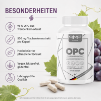 OPC - 130 Kapseln a 500mg Traubenkernextrakt 95%, vegan